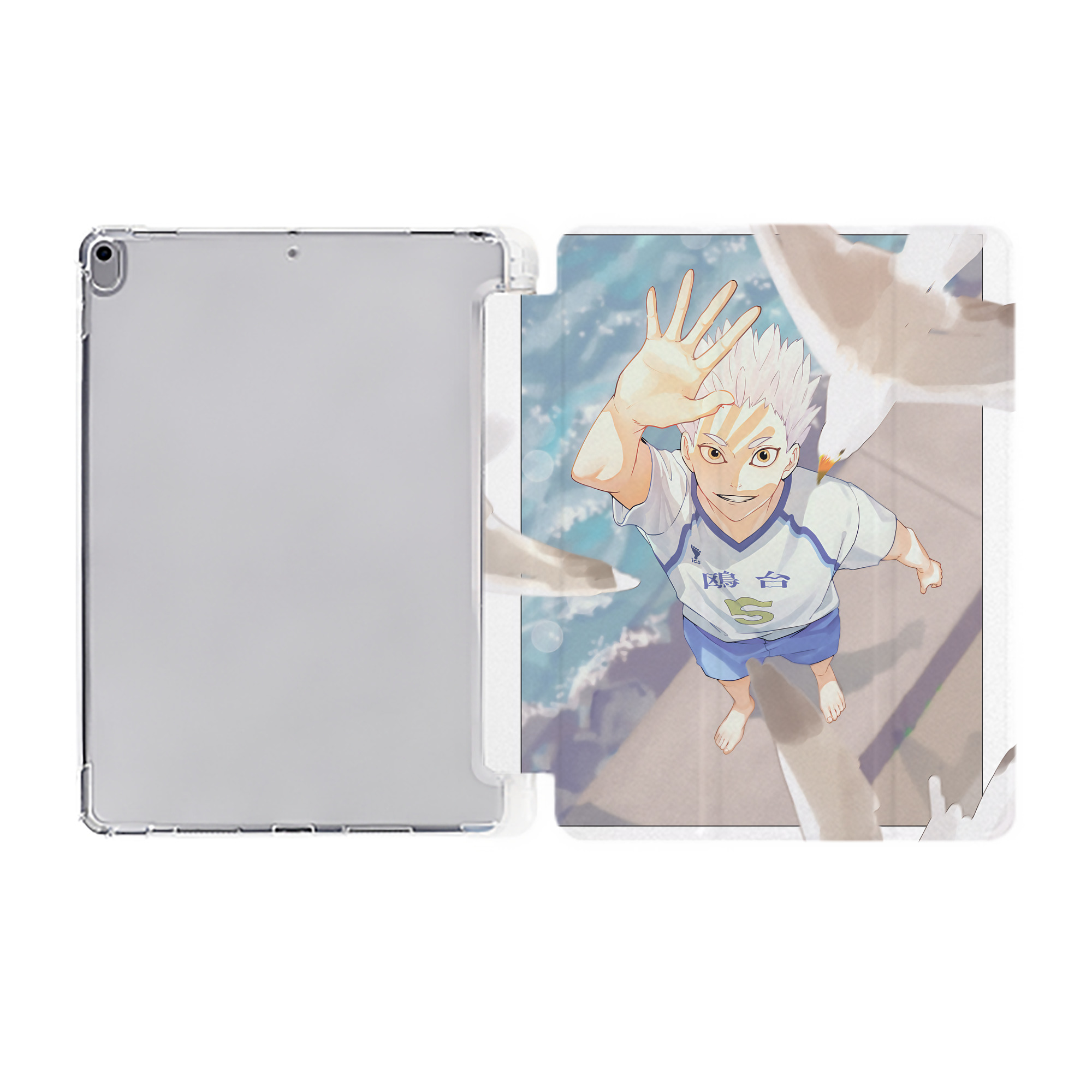 （画像用） ハイキュー!! Haikyu!! IPad ケース ペン収納付き 三つ折りスタンド PUレザー×シリコン 対応機種9.5/10.5/10.9インチ